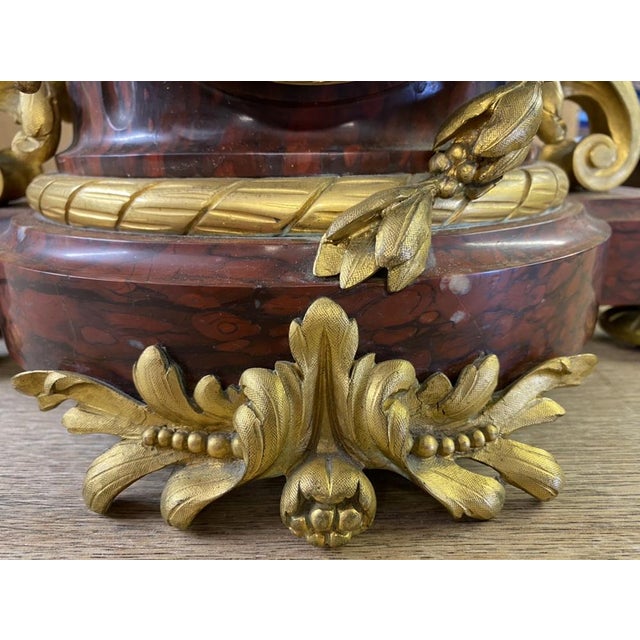 Antique French Marble Mantle Clock For Sale - Image 13 of 18