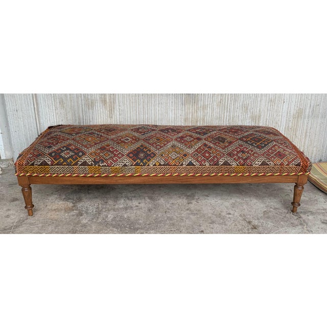 Louis XIV Style French Large Bench Dark Oak from 1920s For Sale - Image 16 of 18