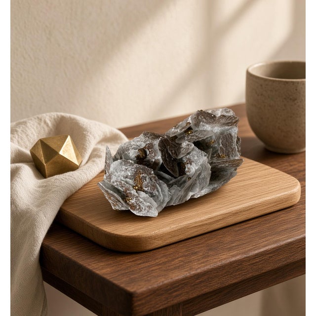 Biophilic Mineral Cluster — All Natural. Calcite Plates With Iron Inclusions For Sale - Image 13 of 13