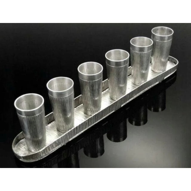 Metal Postmodern Liquor Set from Imago Artis, Poland, 1970s, Set of 7 For Sale - Image 7 of 7