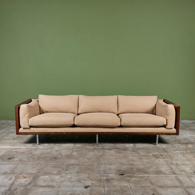 Milo Baughman for Thayer Coggin Milo Baughman Rosewood Case Sofa for Thayer Coggin For Sale - Image 4 of 18