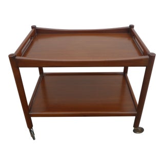 1950s Danish Modern Hans Wegner Andreas Tuck Bar Cart For Sale