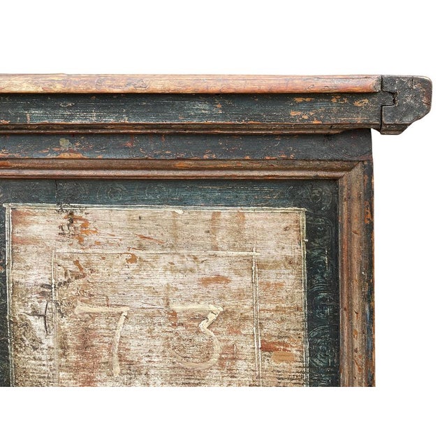Wood Antique Painted Chest, 1773 For Sale - Image 7 of 12