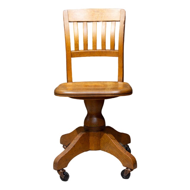 Antique Milwaukee Chair Company Swivel Typset Office Chair c.1920-1940 For Sale