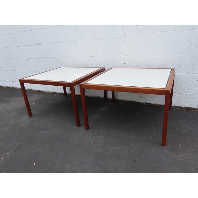 Mid-Century Modern Knoll Mid Century Modern Pair of Large Side End Tables 6600 For Sale - Image 3 of 18