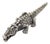 Vintage Handmade Silver Crocodile Alligator Figurine with Tilting Head, 1970s For Sale