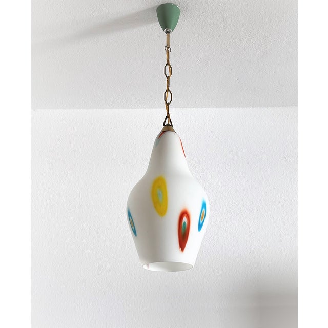 Italian Murano Glass Pendant Lights with Colorful Murrine, 1970s, Set of 2 For Sale - Image 15 of 18