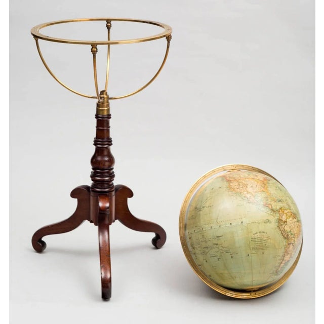 Traditional Terrestrial Globe on Stand by Wagner & Debes For Sale - Image 3 of 11