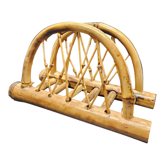 Vintage Bamboo Napkin Holder For Sale