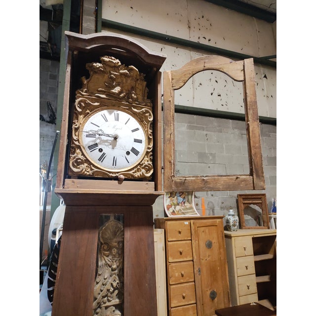 19th Century Antique French Provincial Comtoise Longcase Clock Signed “Migeat À St Germain Du Bois For Sale - Image 5 of 12