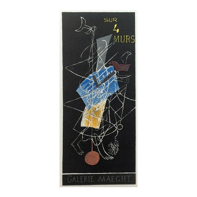 1959 Braque Lithograph 6 Sur Quatre Murs Art in Posters For Sale