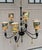 Vintage Chandelier With Marbleized Shades and Amber Crystals For Sale - Image 9 of 12
