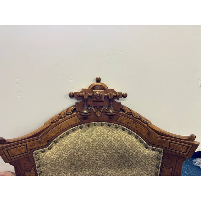 Vintage 1930's Louis XV Style Accent Chair in Neutral Linen For Sale - Image 9 of 15