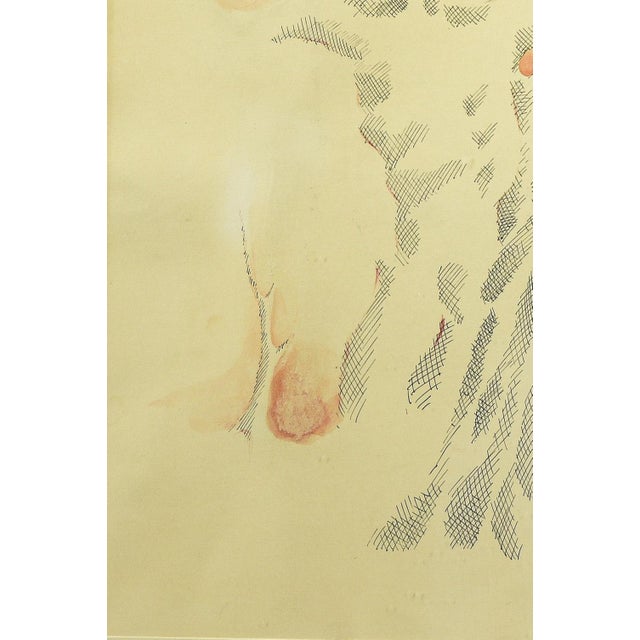 Work on Paper, Italy, 1960, Watercolor & Mixed Media, Framed For Sale - Image 4 of 8