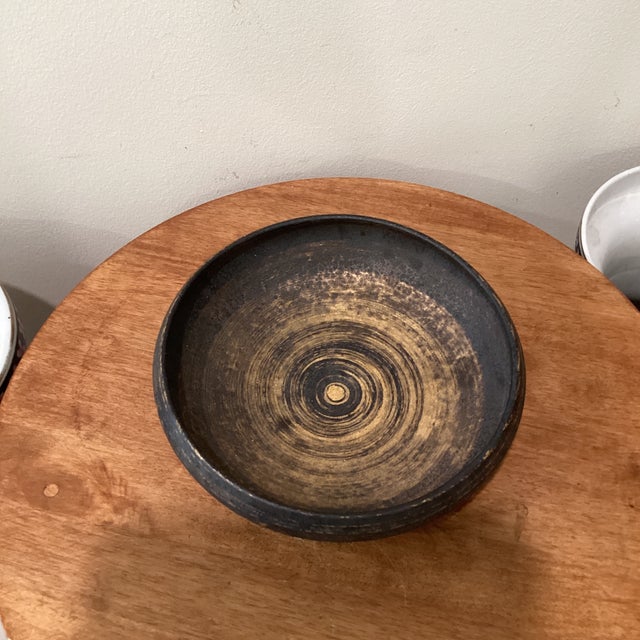 Mid 20th Century Stoneware Shallow Centerpiece Bowl With Asian Marks on the Bottom For Sale - Image 12 of 12
