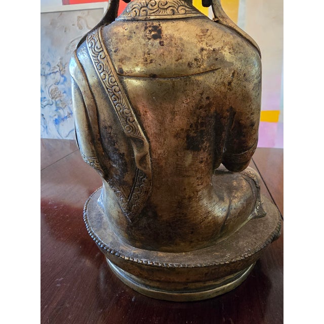 1940s Vintage Asian Deity Figure For Sale - Image 9 of 12