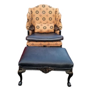 Elevate Your Space With the Old Hickory Tannery Firehouse Wingback Set For Sale
