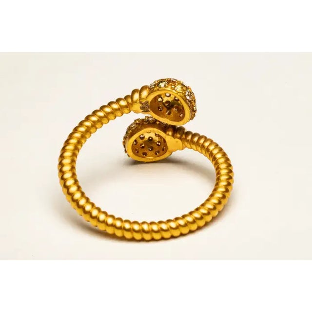 18k Gold and Champagne Diamond Wrap Ring For Sale - Image 4 of 5