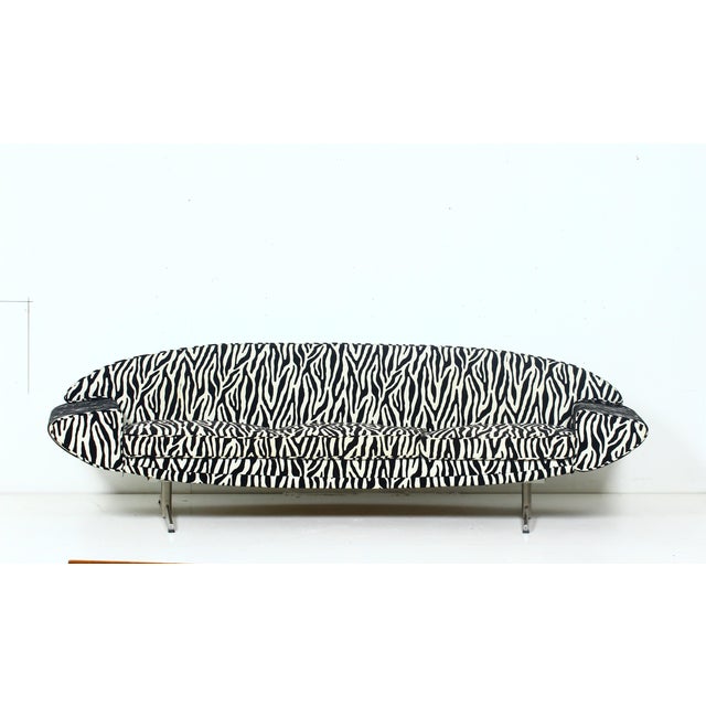 1960s Curved Capri Three-Seat Sofa with Zebra Upholstery from Johannes Andersen, 1965 For Sale - Image 5 of 15