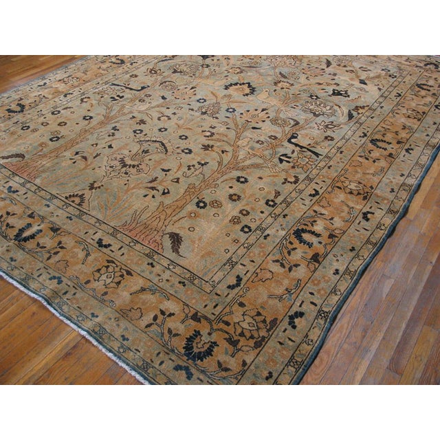 Textile Antique Intricate Tree of Life Design in a Light Blue Background Color Persian Khorassan Rug For Sale - Image 7 of 7