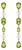 Peridot & Pearl Drop Multi-Shape Earrings, Silver, Gold, Pair For Sale