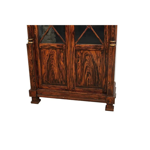 Traditional 1960s Superb Quality Painted Faux Rosewood China Cabinet, 2 Side by Side Doors, For Sale - Image 3 of 7