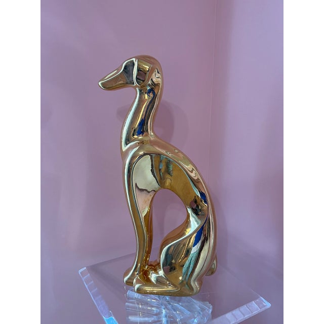 Contemporary Sitting Greyhound Dog Sculpture by Jaru 1986 For Sale - Image 3 of 10