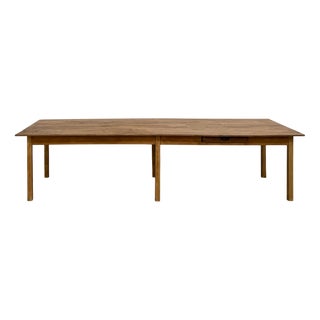 Large Table with 6 Legs in Pine and Rubberwood, 1950s For Sale