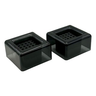 Space Age Memory Planters in Black Plastic by Anna Mazzucchelli for Vastill, 1970s, Set of 2 For Sale