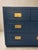 Navy Blue Vintage Henredon Campaign Dresser Credenza in Navy With Brass Hardware For Sale - Image 8 of 9