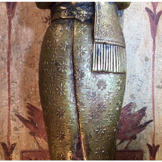 Vintage Standing Bronze Woman Statue For Sale - Image 12 of 13