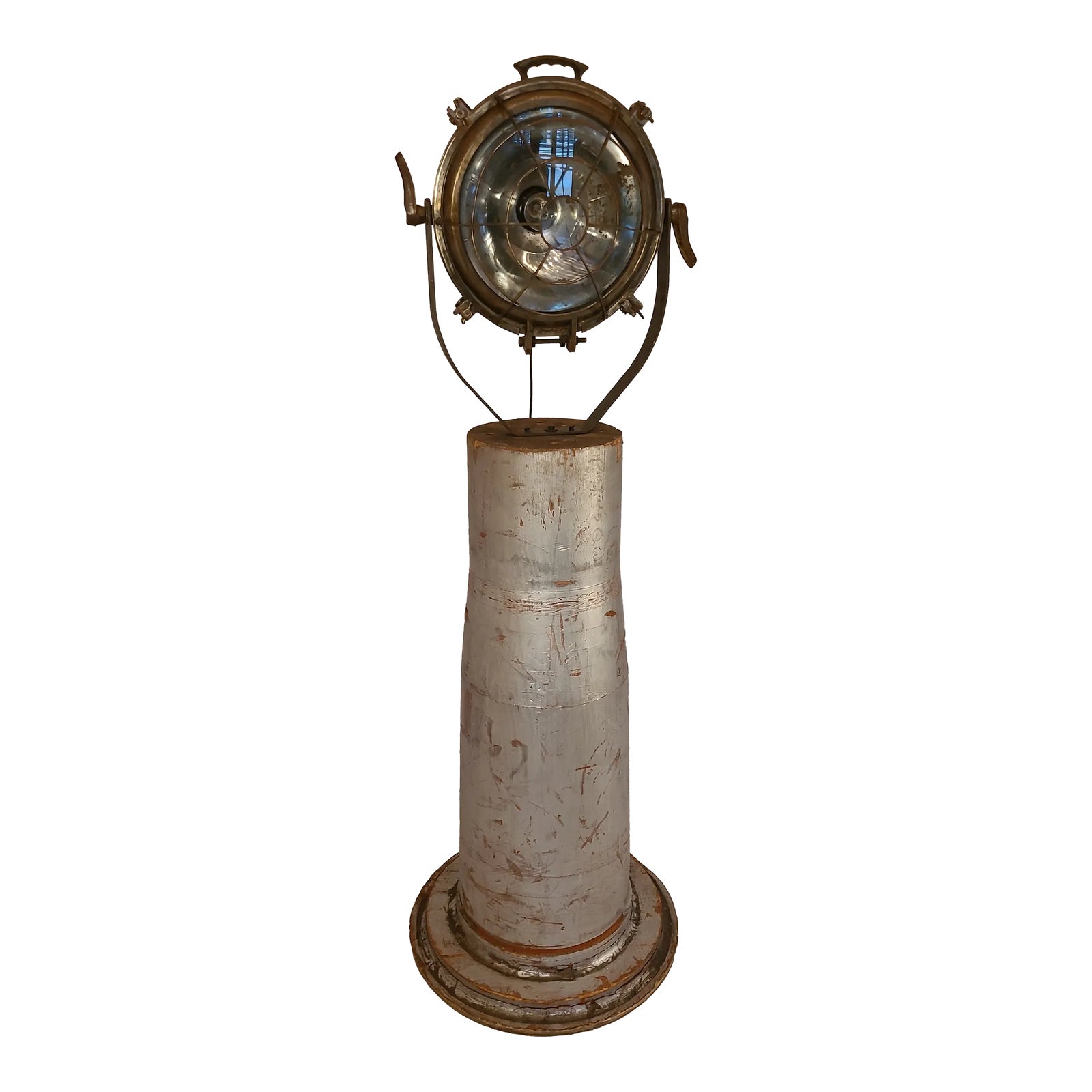 Vintage Nautical Spotlight Floor Lamp | Chairish