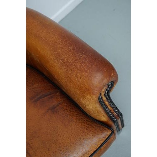 Vintage Dutch Cognac Club Chair in Leather For Sale - Image 9 of 18
