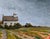 Church as Vacation Home by Caitlin Hurd | Oil Painting of a church surrounded by fields and flowers For Sale