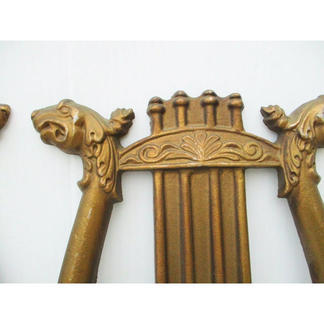 1950s Building Design Door Panels Aluminum Music Lyres Vintage -A Pair of 2 For Sale - Image 5 of 8