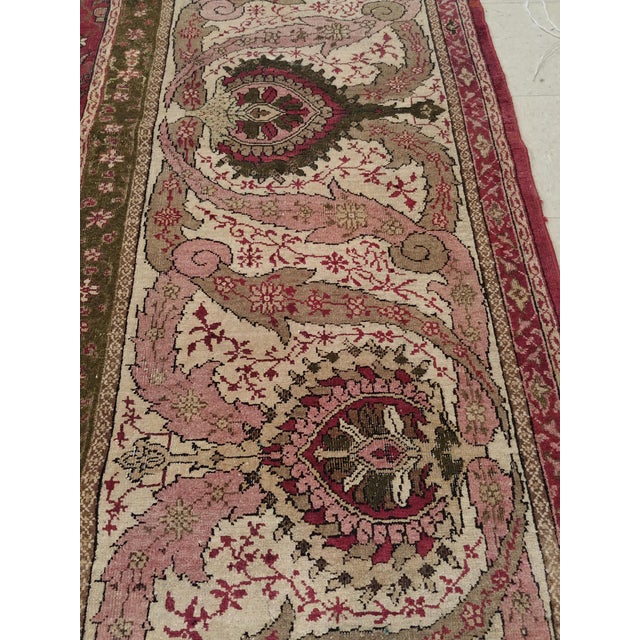 Antique Indian Agra Carpet, Hunting Rugs, Oriental Rugs, Red, Gold, Ivory, Brown For Sale - Image 15 of 18