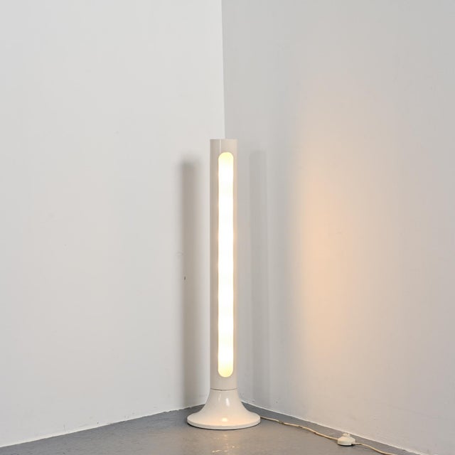 Model b10 floor lamp designed by rené-jean caillette and produced by disderot around 1970. made of cream-white lacquered...