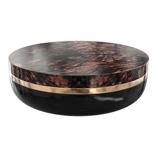 "Sparrow" Coffee Table With Bronze, Stainless Steel, Handmade For Sale