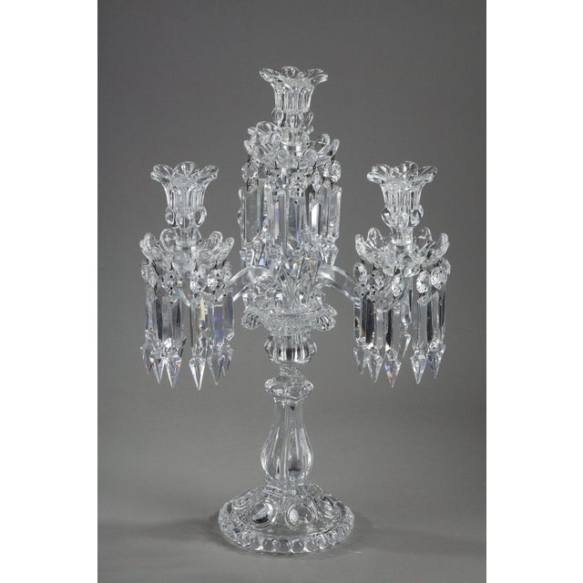 Baccarat Crystal Girandoles with Four Light Arms, 1900s, Set of 2 For Sale - Image 3 of 18