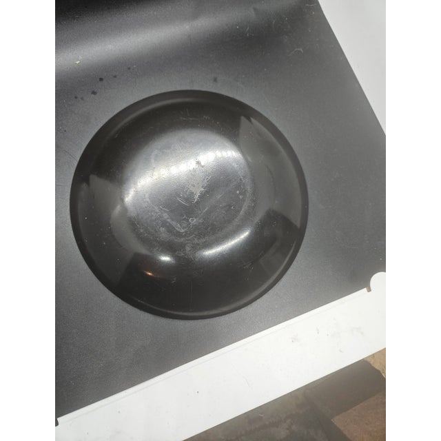 vintage Couroc of Monterey California bowl featuring an inlaid design of a beach shack or wharf hut.