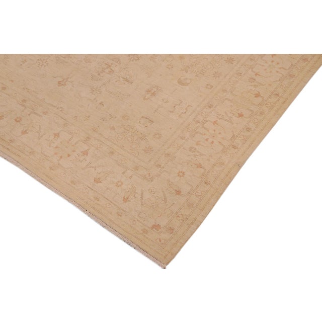 Boho Chic Ziegler Beige Brown Hand-Knotted Wool Rug- 8'9'' X 12'0'' For Sale - Image 4 of 8
