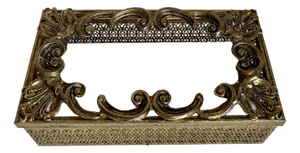 1950's Hollywood Regency Gold Filigree Tissue Box Cover