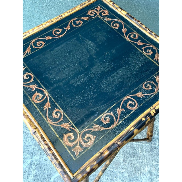 Vintage Tortoise Bamboo Side Table For Sale - Image 11 of 12