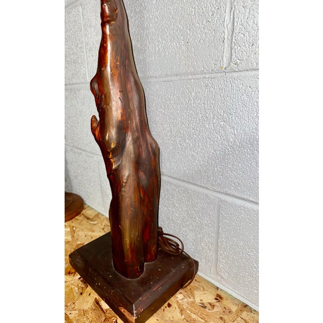 Vintage Cypress Knee Folk Art From the Mid-20th Century Lamp on Wooden Base For Sale - Image 4 of 8