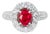14K White Gold Ruby Micro Pave Diamond Designer Ring For Sale