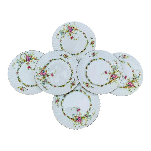 Minton Bone China 10" Dinner Plates - Lorraine Pattern, C. 1925 For Sale