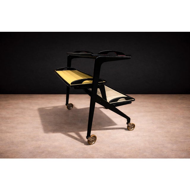 Carlo Hauner Bar Cart in Hardwood by Carlo Hauner & Martin Eisler for Moveis Artesanal, 1950s For Sale - Image 4 of 11