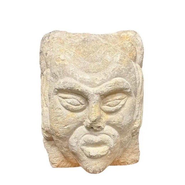 Stone Medieval Limestone Figural Corbel With Grotesque Face For Sale - Image 7 of 7