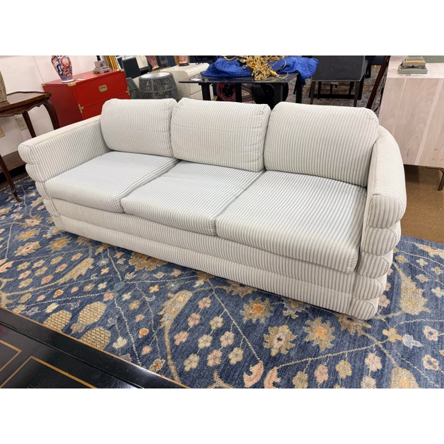 Mid-Century Modern Mid Century Modern Milo Baughman for Thayer Coggin Channel-Tufted Three Seat Sofa For Sale - Image 3 of 8
