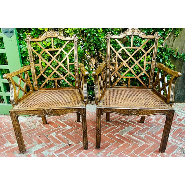 Mid 20th Century Pair of Chippendale Style Armchairs from the Bob Newhart Estate For Sale - Image 14 of 14